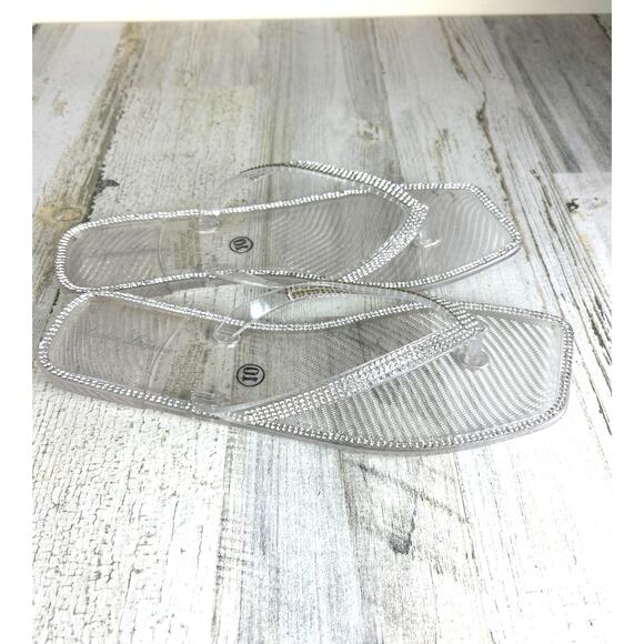 Lauren Lorraine Womens 10 Clear Jelly Rhinestone Slip-On Sandals NEW - Picture 4 of 7
